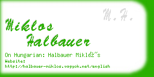 miklos halbauer business card